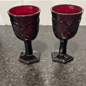 Vintage Avon Ruby Red Goblets